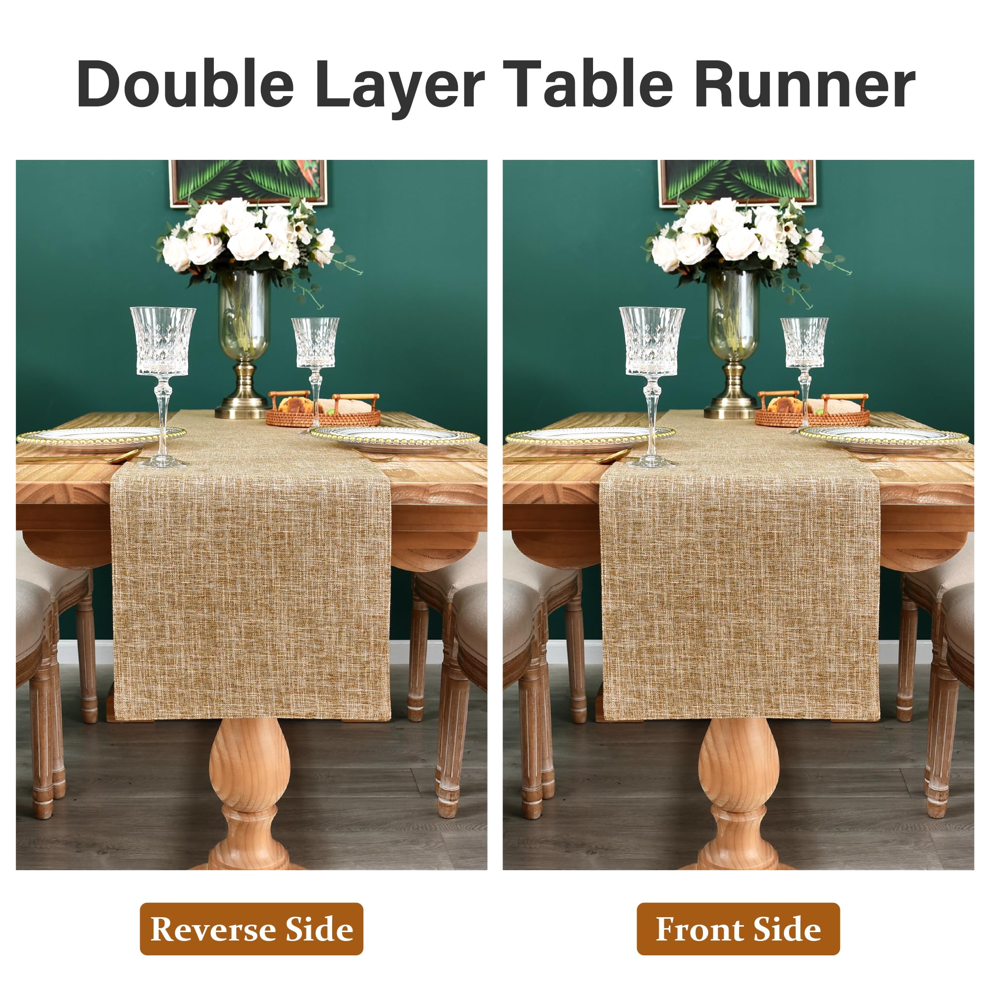 Amazon.com: Farmhouse Rustic Faux Linen Table Runner Neutral